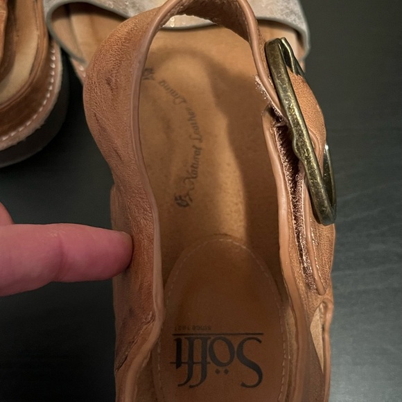 Sofft Women's Leather Bali Ankle Strap Sandals in the Color Luggage/Bronze - Picture 9 of 16